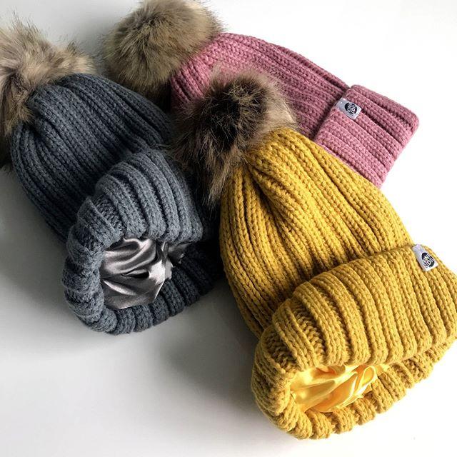 Beanie Cap Silk Lined Hat For Curly Hair Only Curls Satin Lined