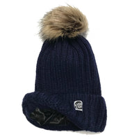 Satin-Lined Beanie with Removable Pompom